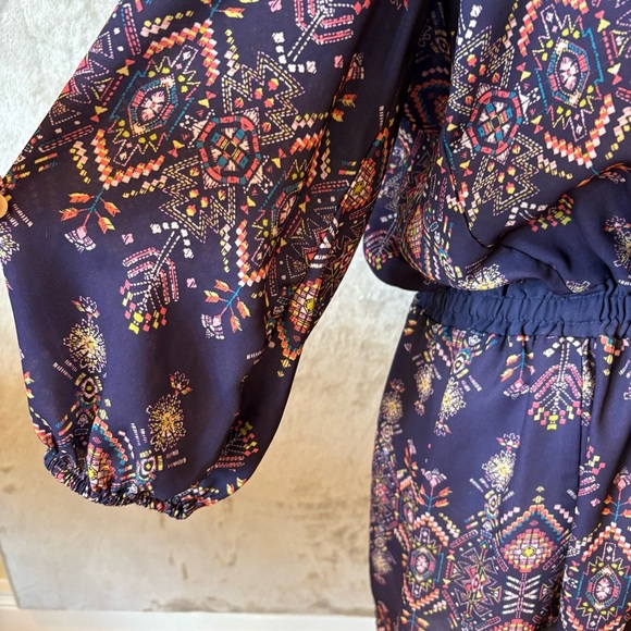 Maurices Aztec Tribal Floral Bohemian V-Neck Blouse Wmn’s Sz L - Picture 5 of 11